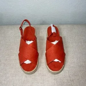 LOFT | Shoes | Loft Red Flat Form Espadrille Sandals | Poshmark display picture 1